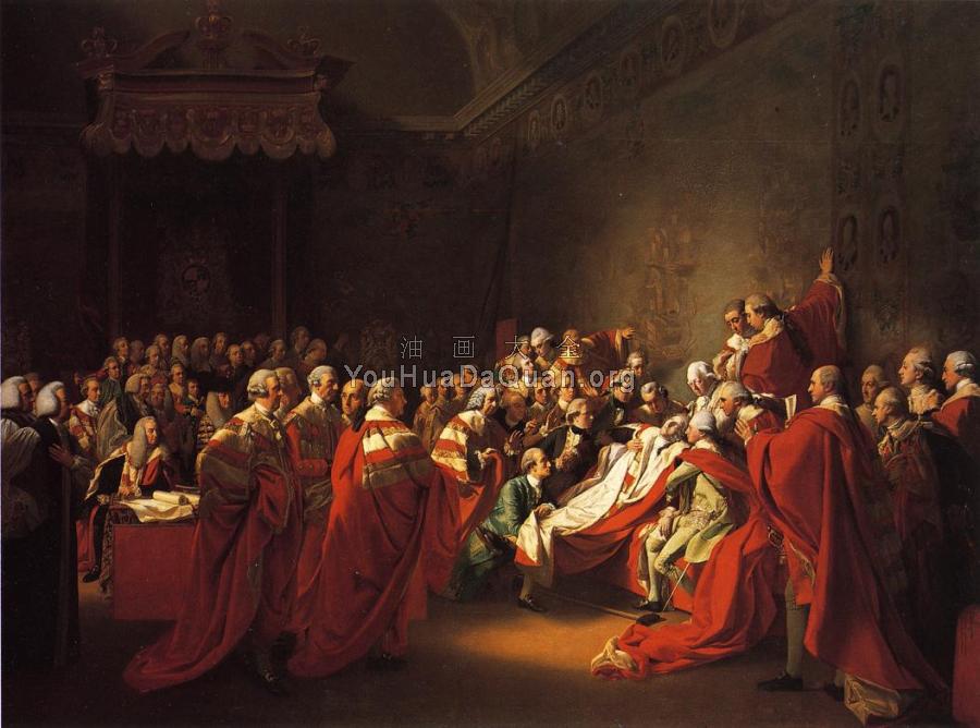The Collapse of the Earl of Chatham in the House of Lords (The Death of the Earl of Chatham) - 约翰·辛格顿·科普利